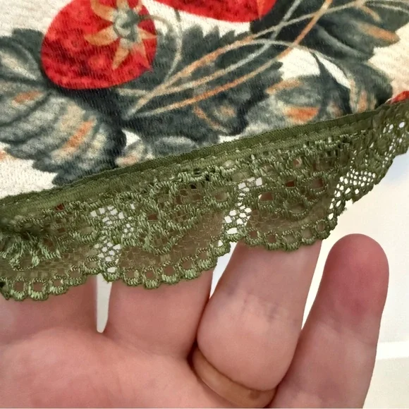 Cider Cream Dress with Red and Green Floral Design - Picture 3 of 7